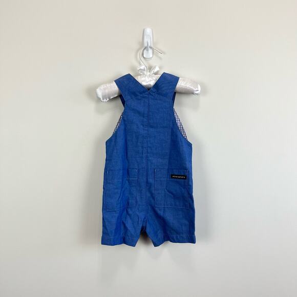 Jacadi Paris Chambray Blue Shortalls 6 Months NWT - Picture 6 of 7
